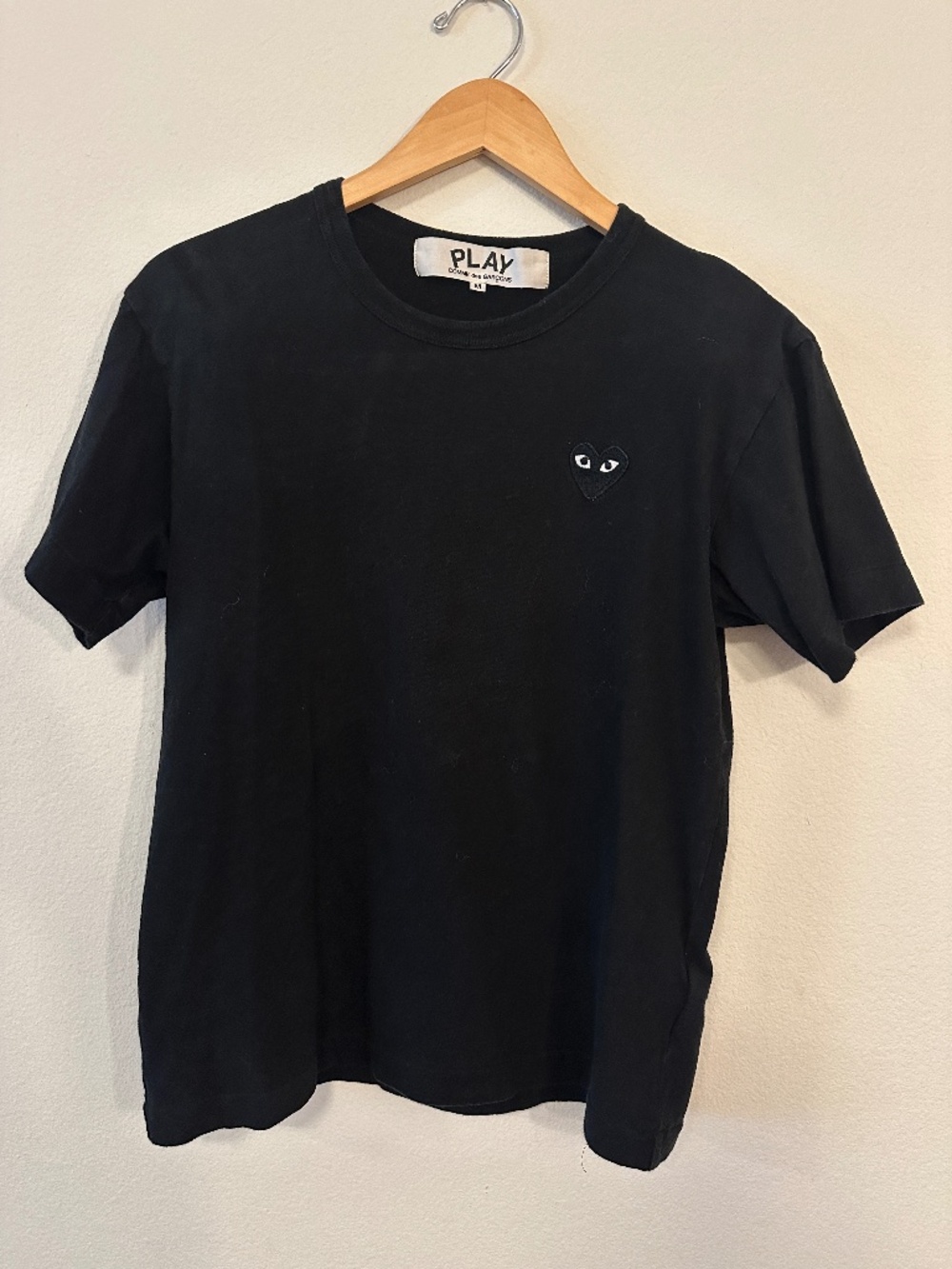 Comme des Garçons PLAY Black Heart Logo T-Shirt Japan Men's Medium M Black